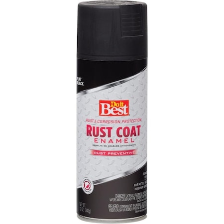 All-Source Rust Coat Flat Black 12 Oz. Anti-Rust Spray Paint 203506D